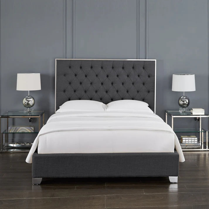 grey single bed