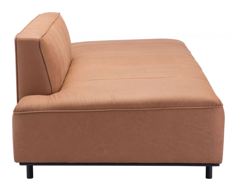 brown leather sofa