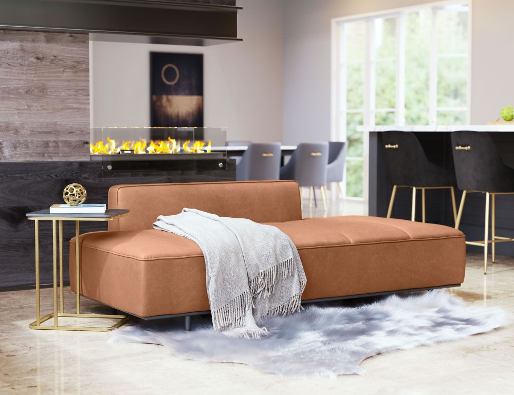 brown leather sofa