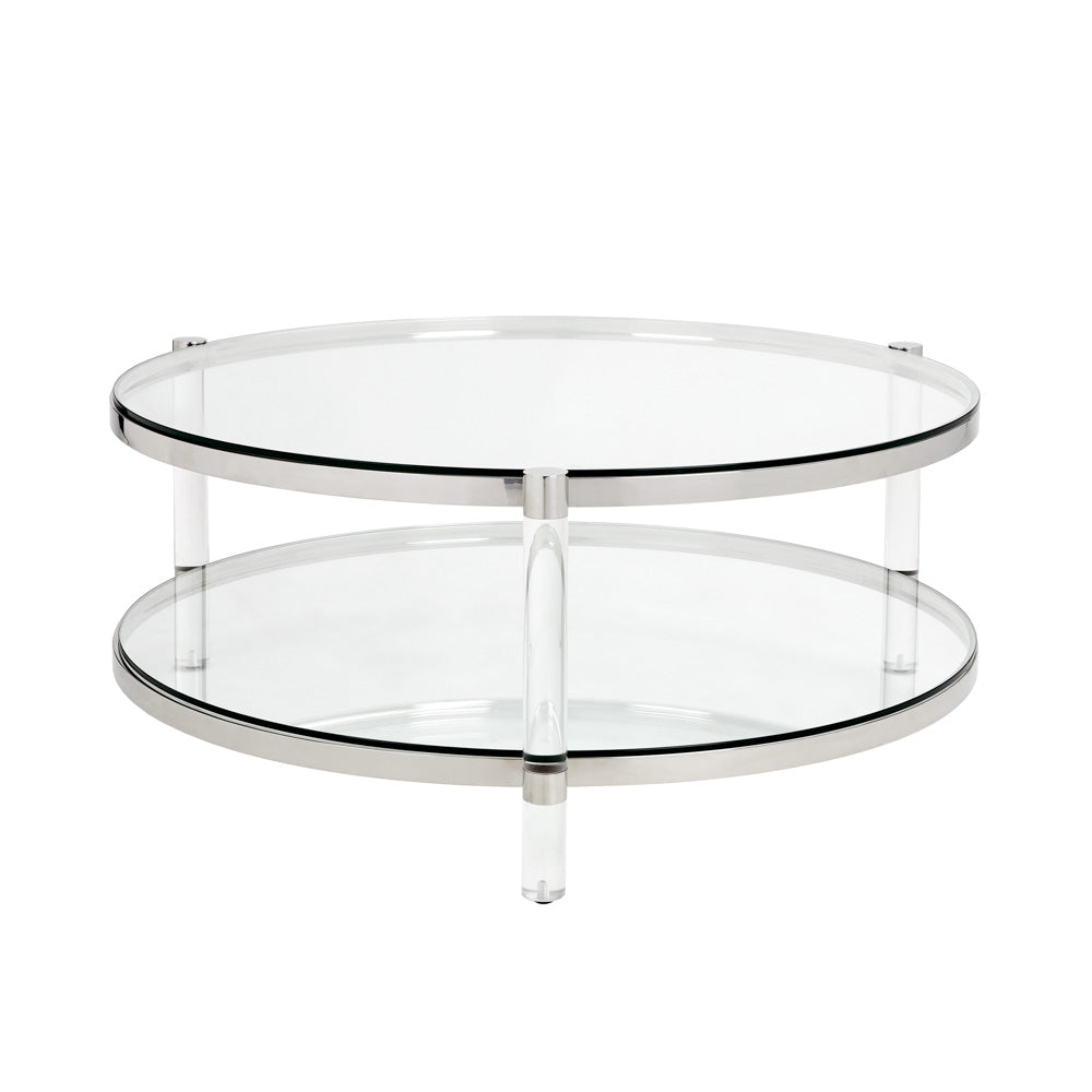 silver glass coffee table