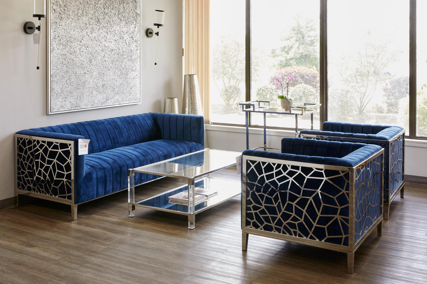 blue sofa set