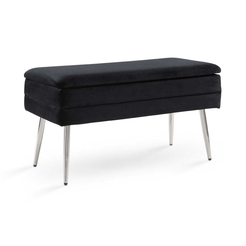 black fabric bench