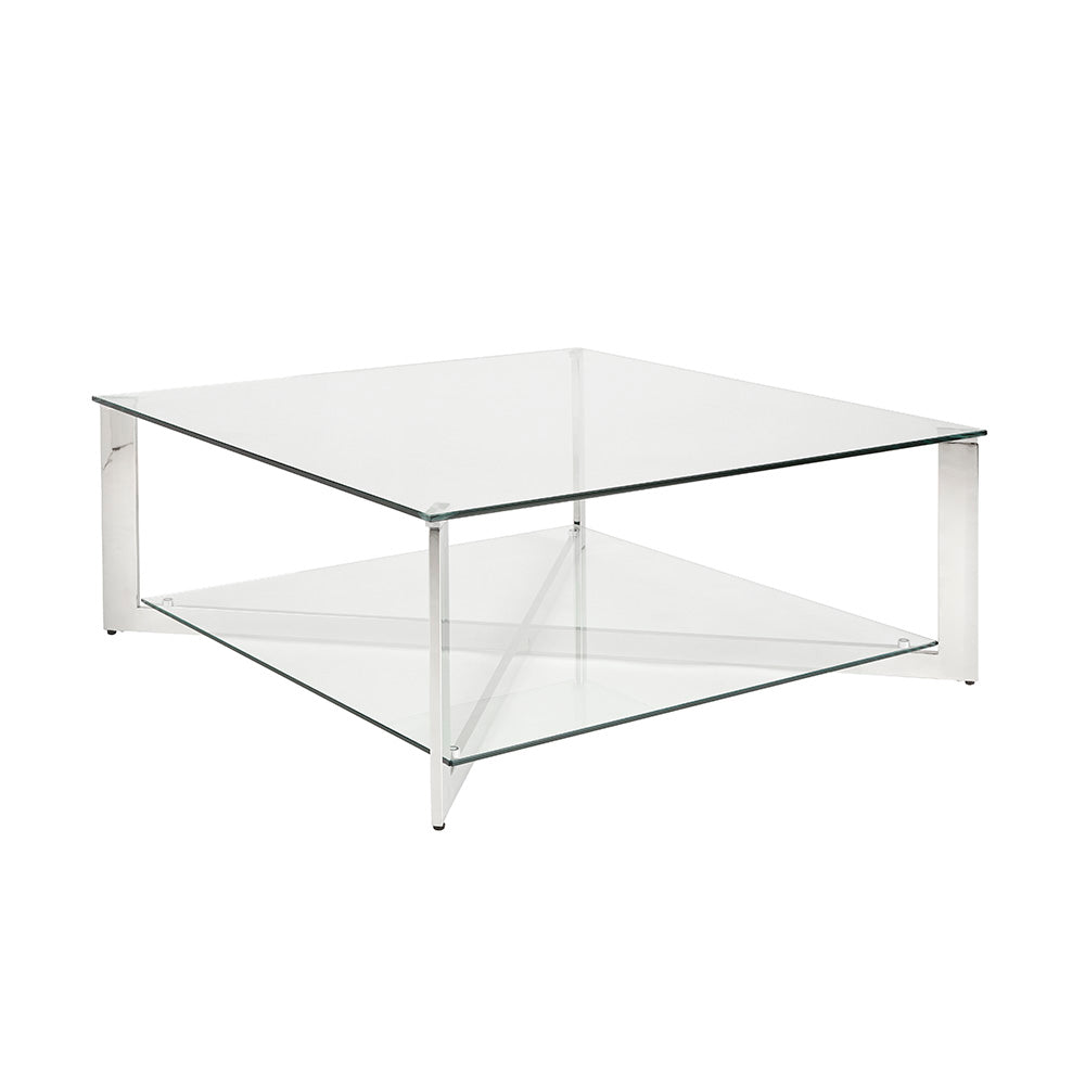 silver glass coffee table