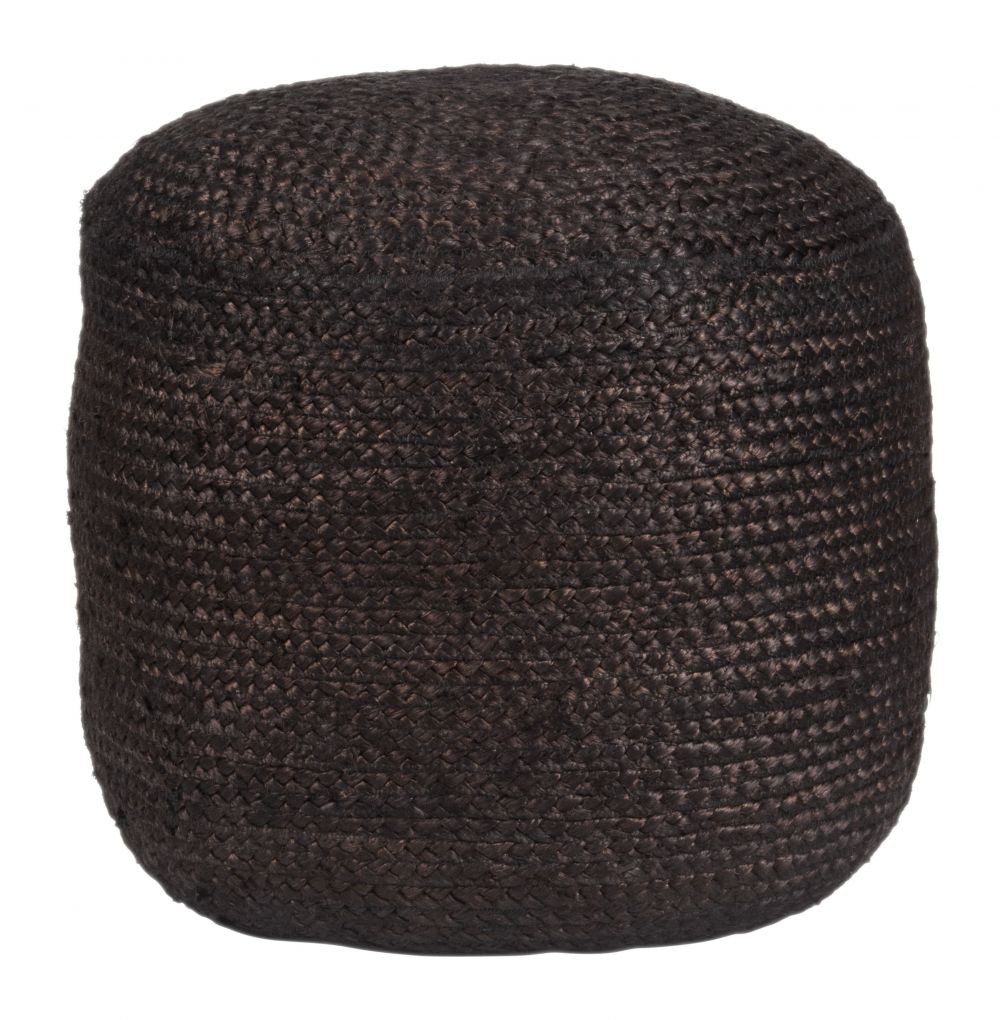 black jute ottoman