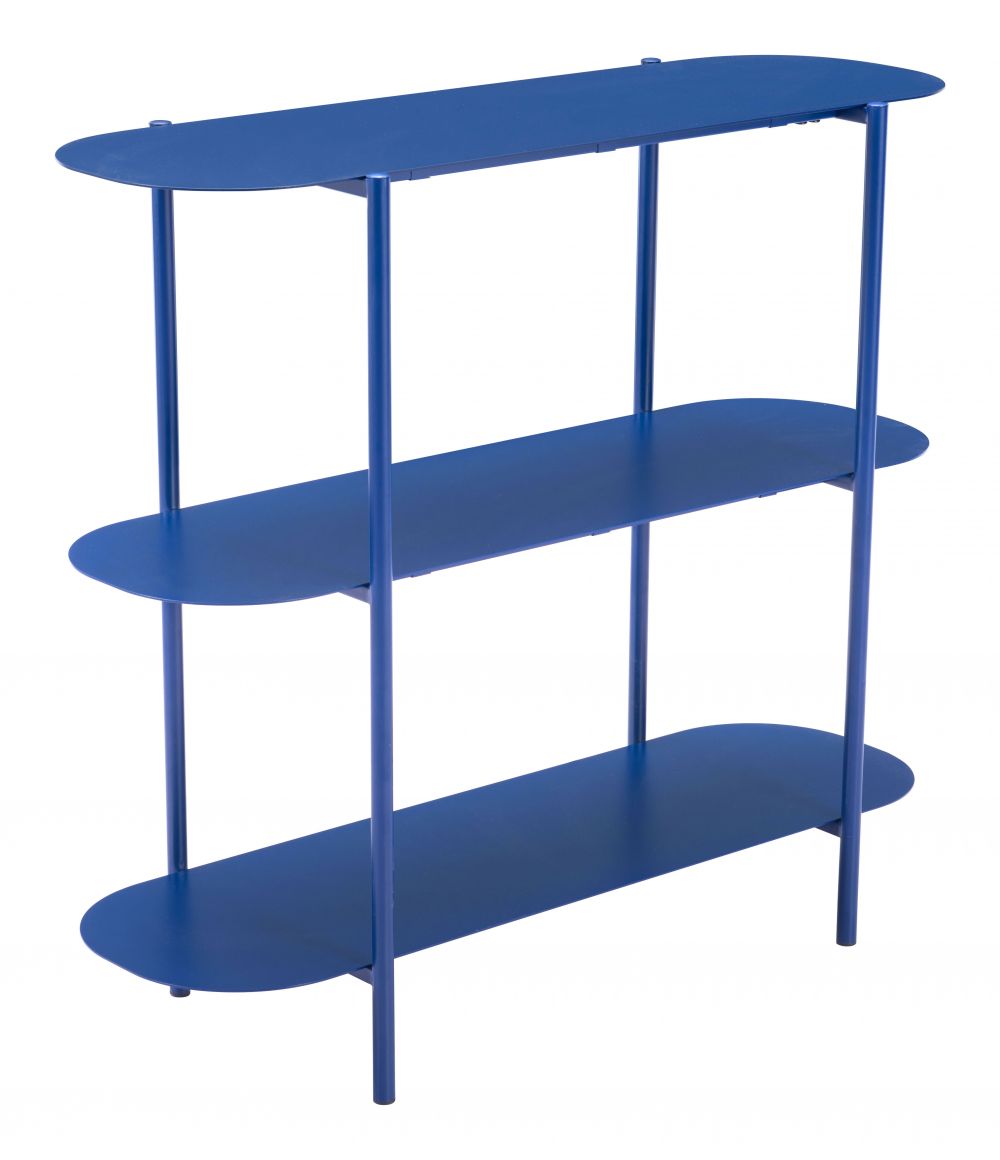 blue steel console table