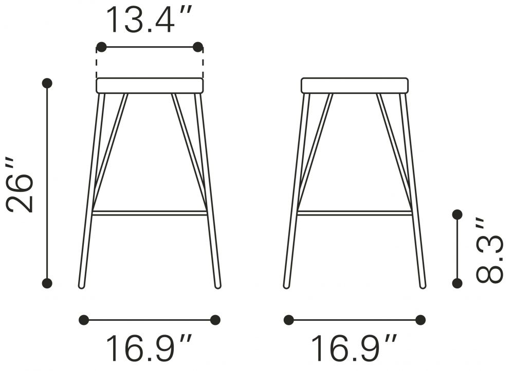 steel legs counter stool