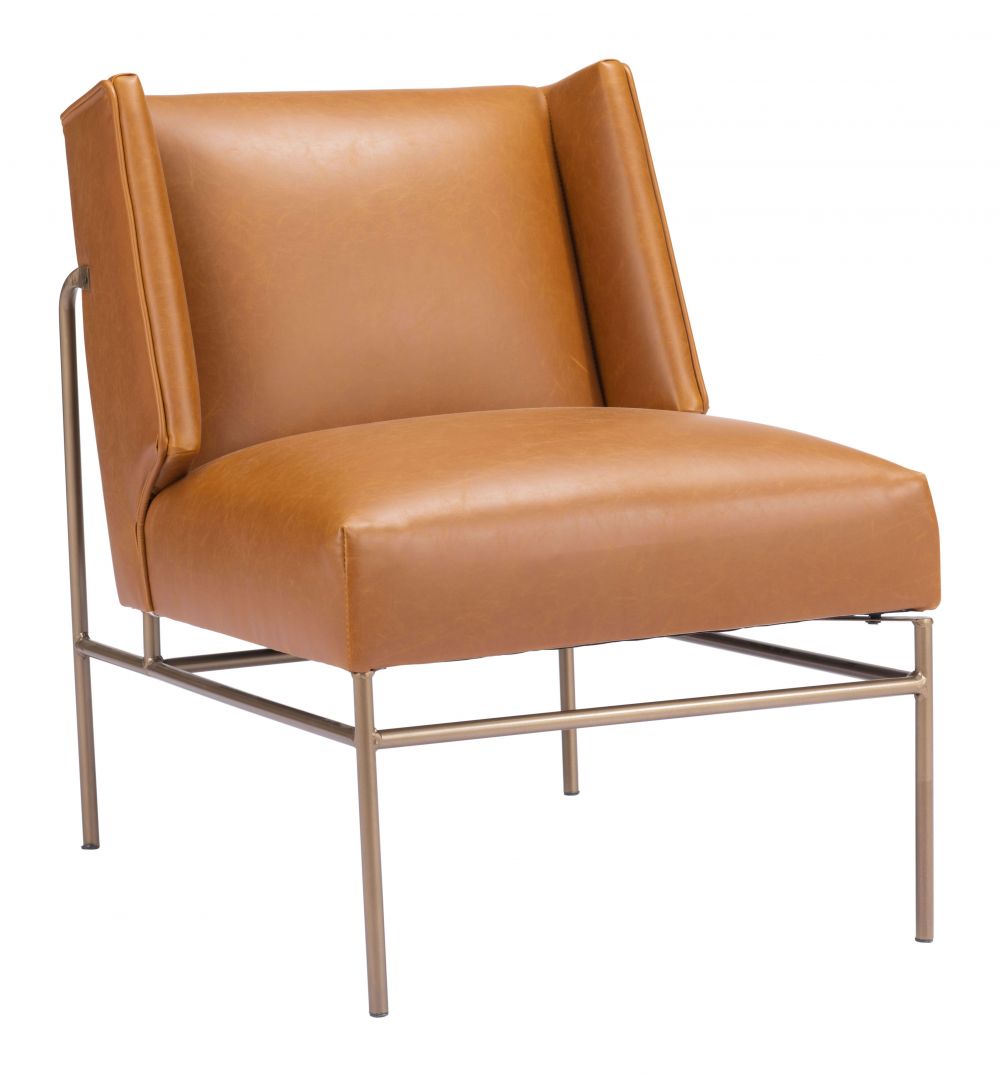 brown leather accent chair