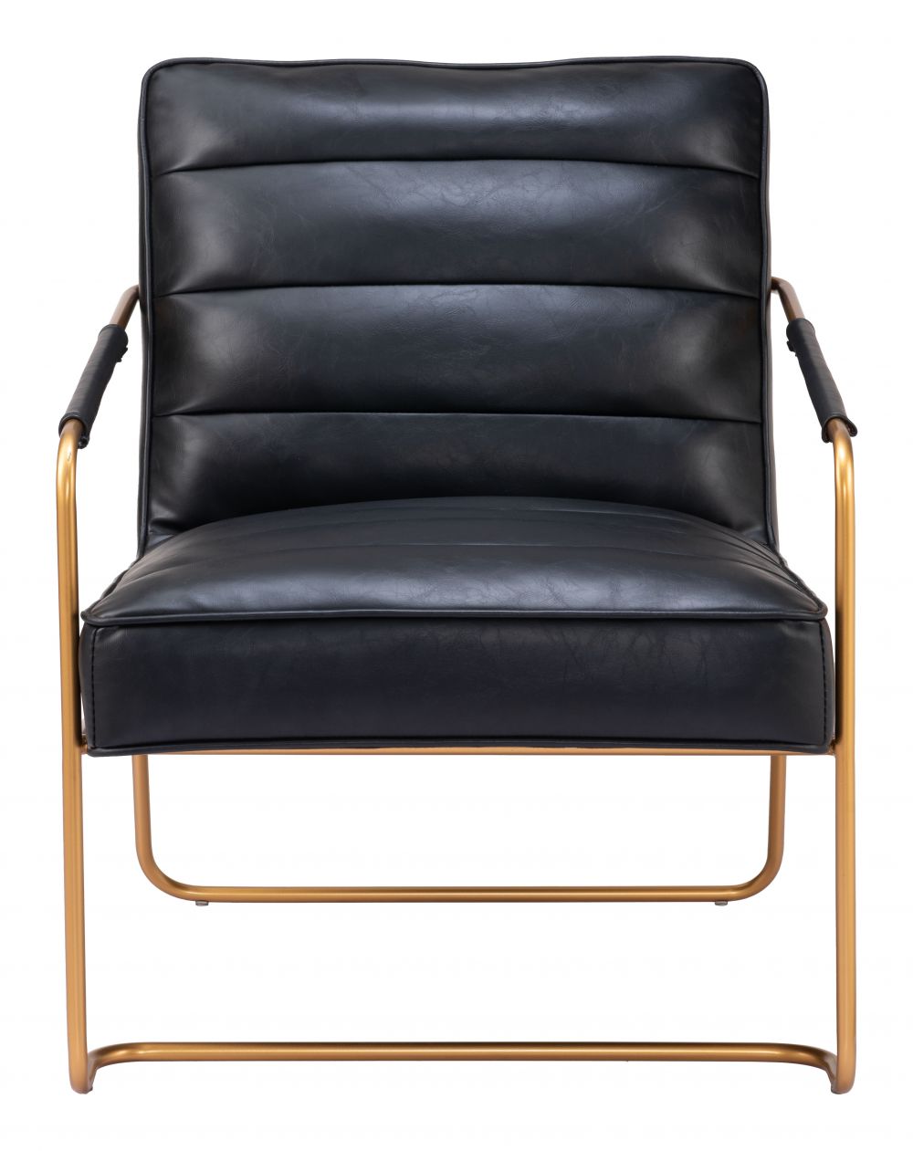 black leather accent chair
