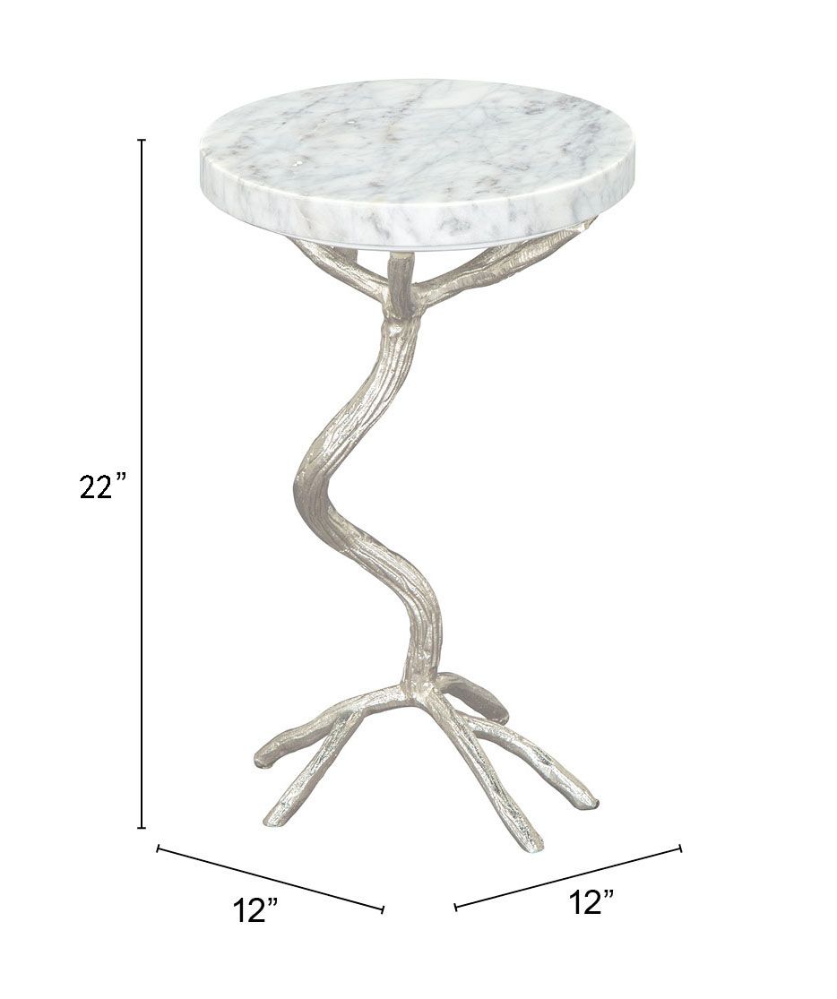 silver end table