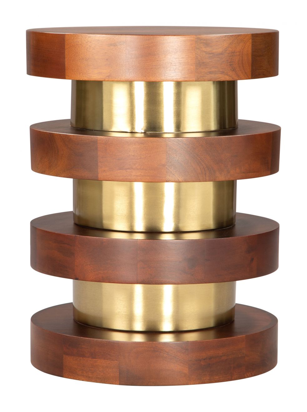 brown and gold end table