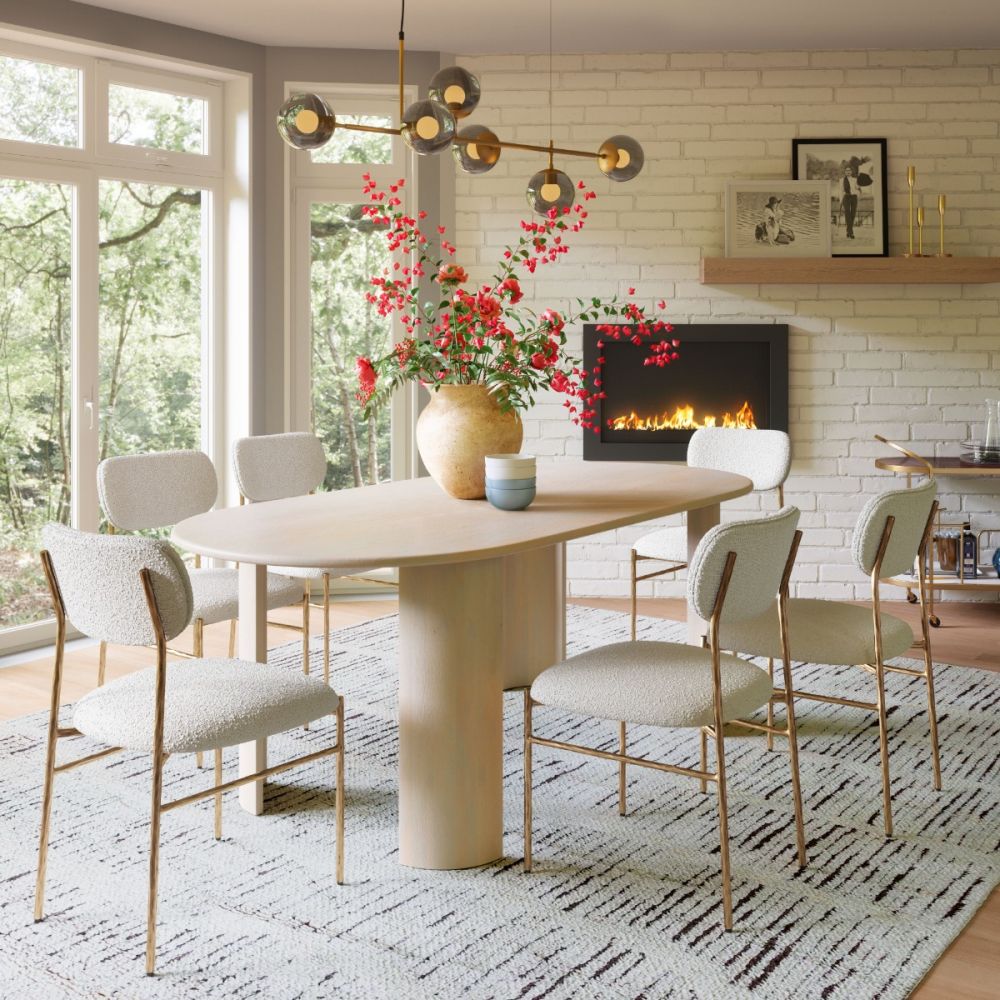 beige dining set