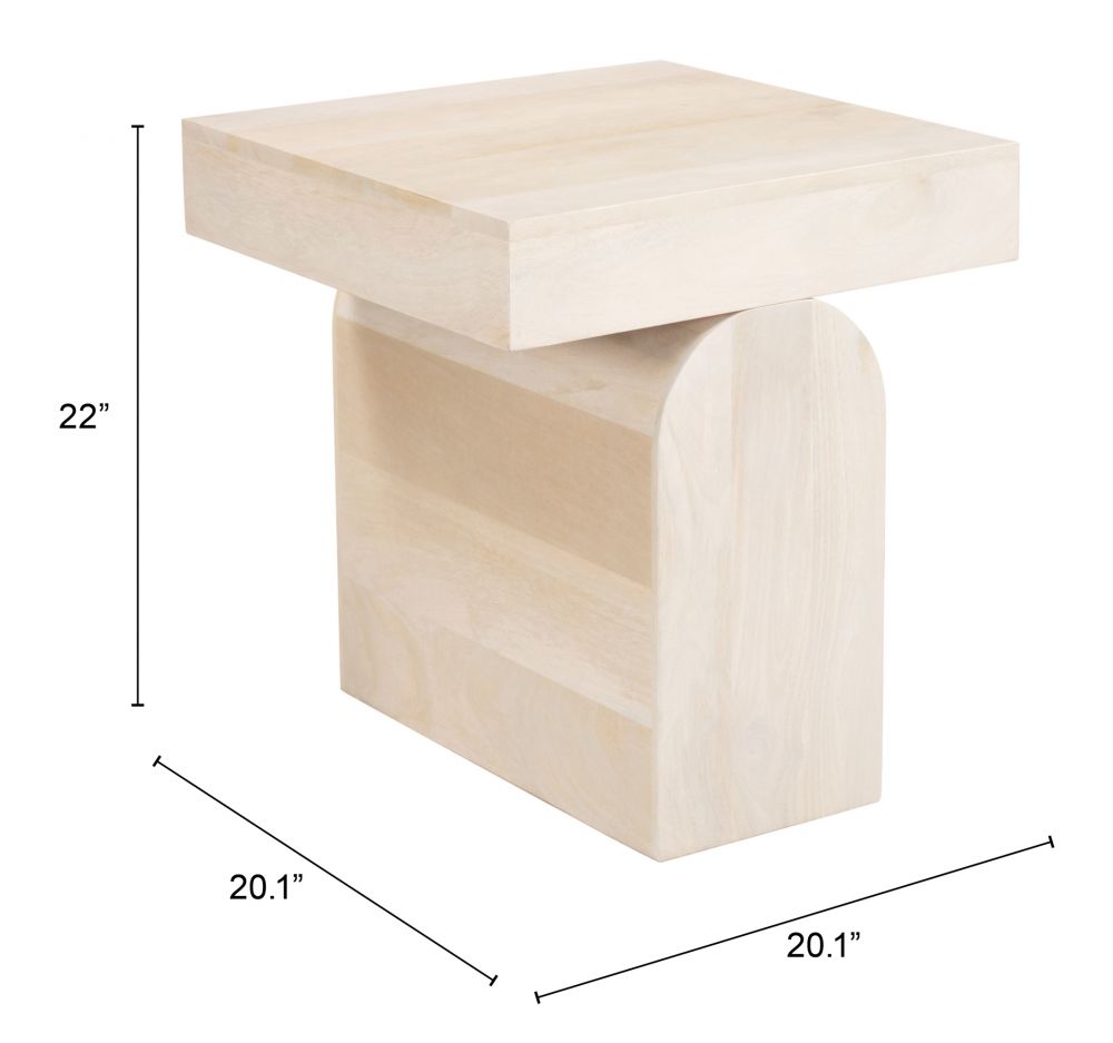 beige wooden end table