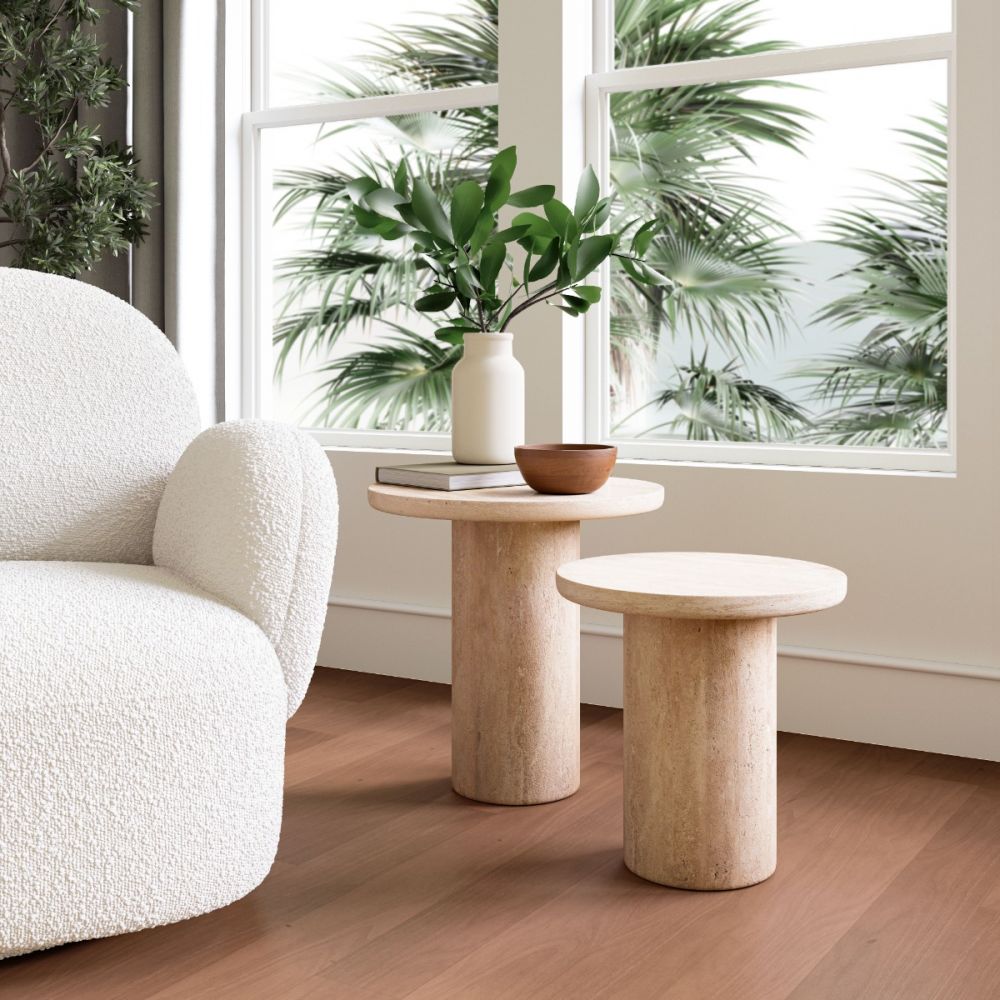 beige accent table