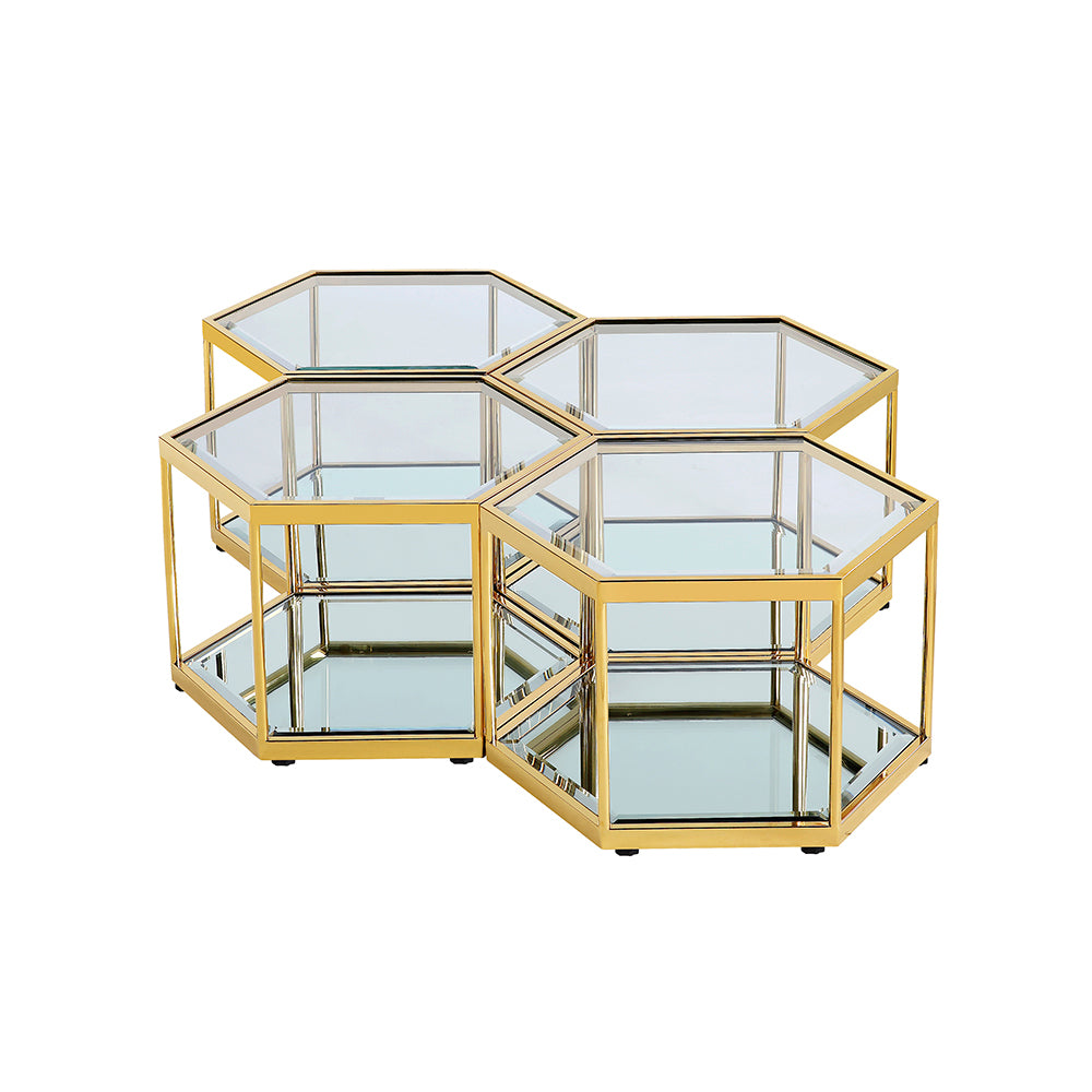 gold glass coffee table