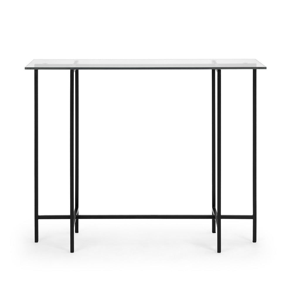 glass console table