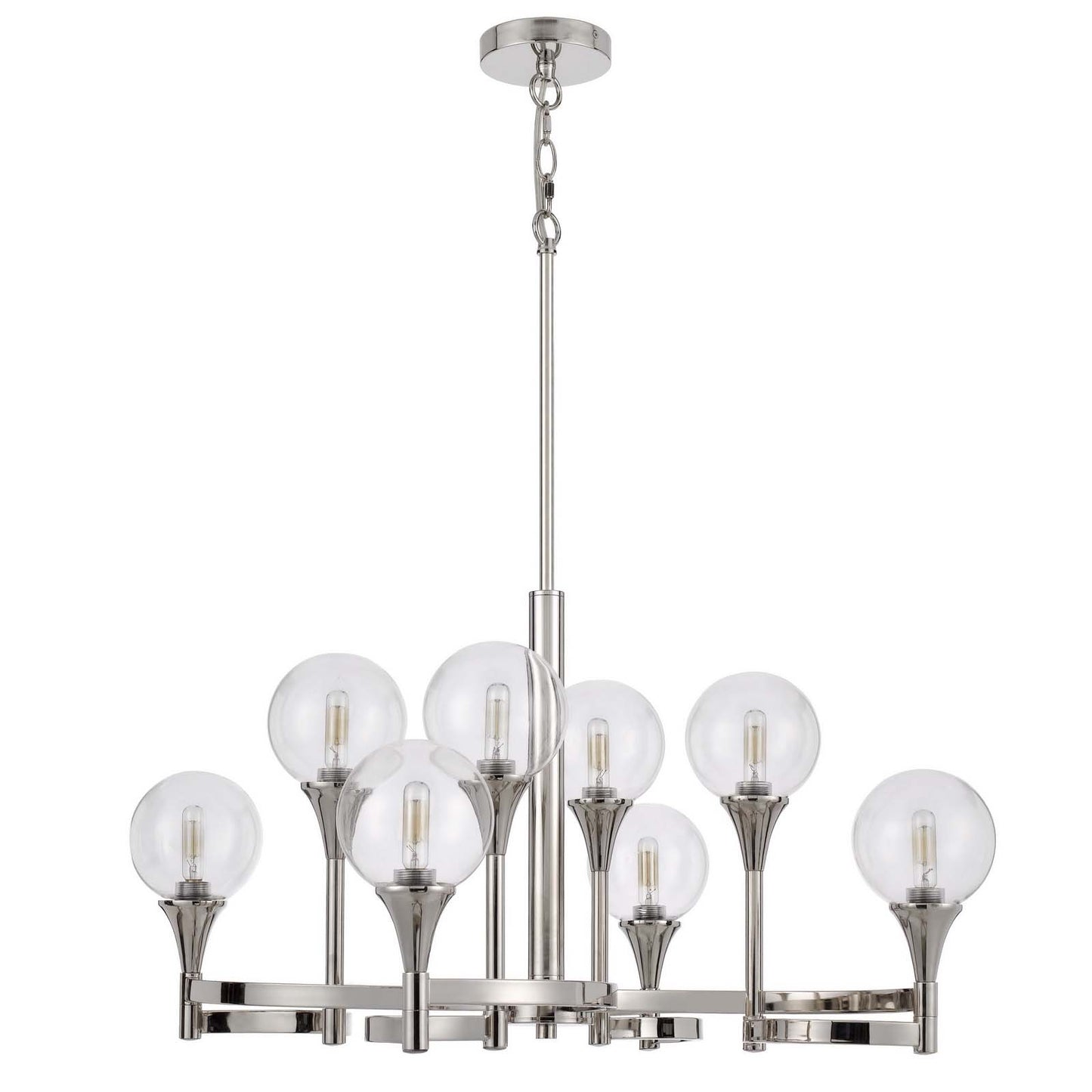 silver chandeliers