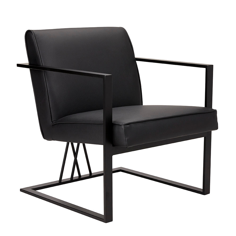 black leather accent chair