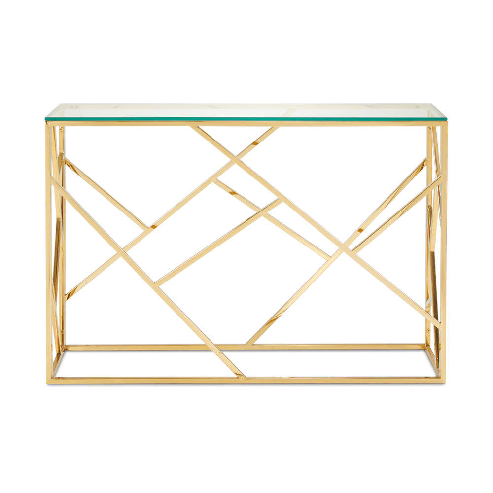 glass console table