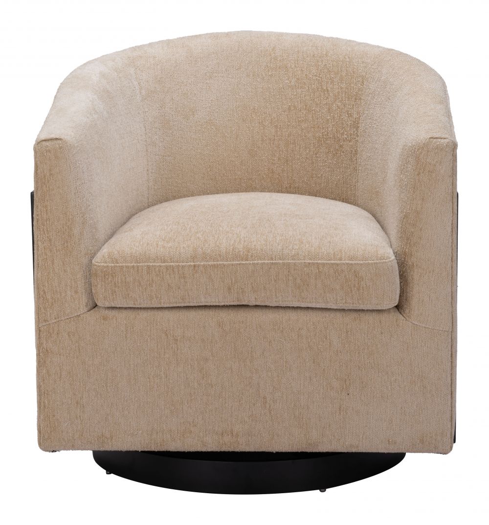 beige fabric accent chair