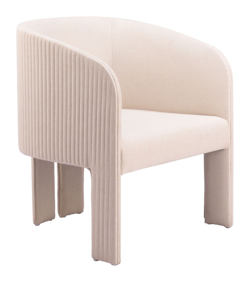 beige fabric accent chair