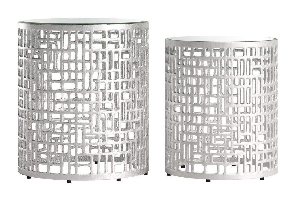 silver side table