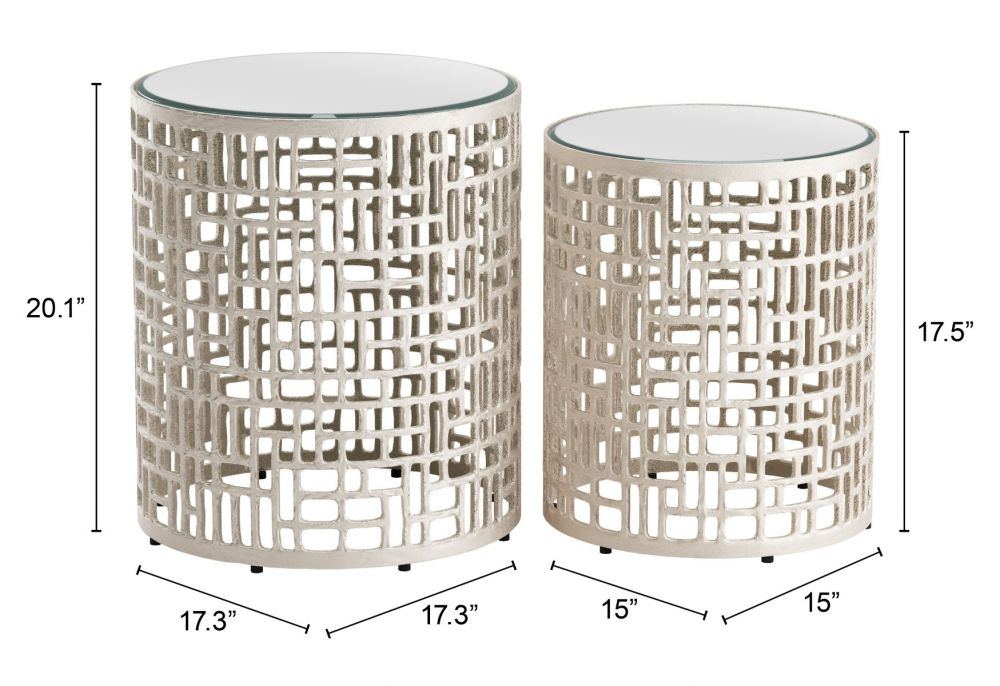 silver end table