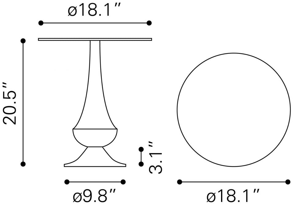 golden end table
