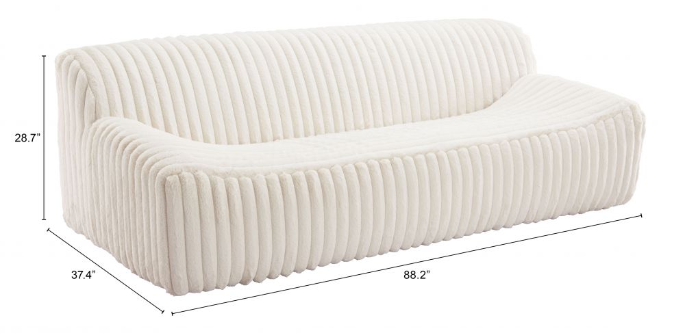 white fabric sofa