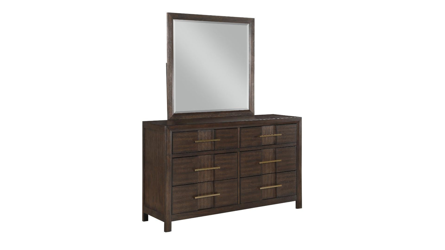 dark walnut dresser and mirror