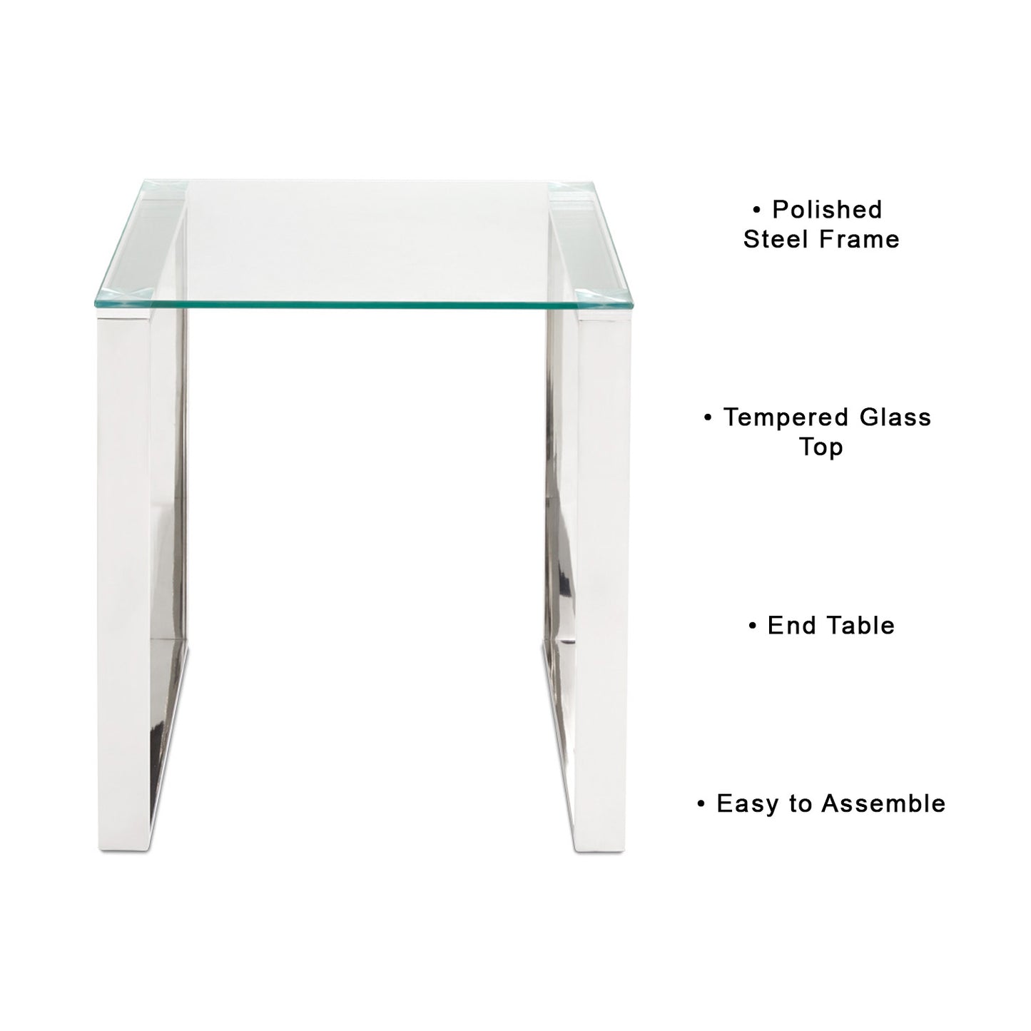 tempered glass side table