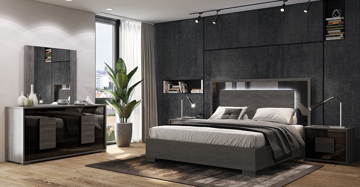 dark grey bedroom set