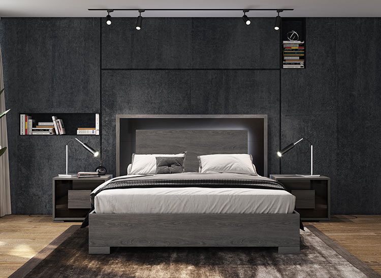 grey wooden bedroom set