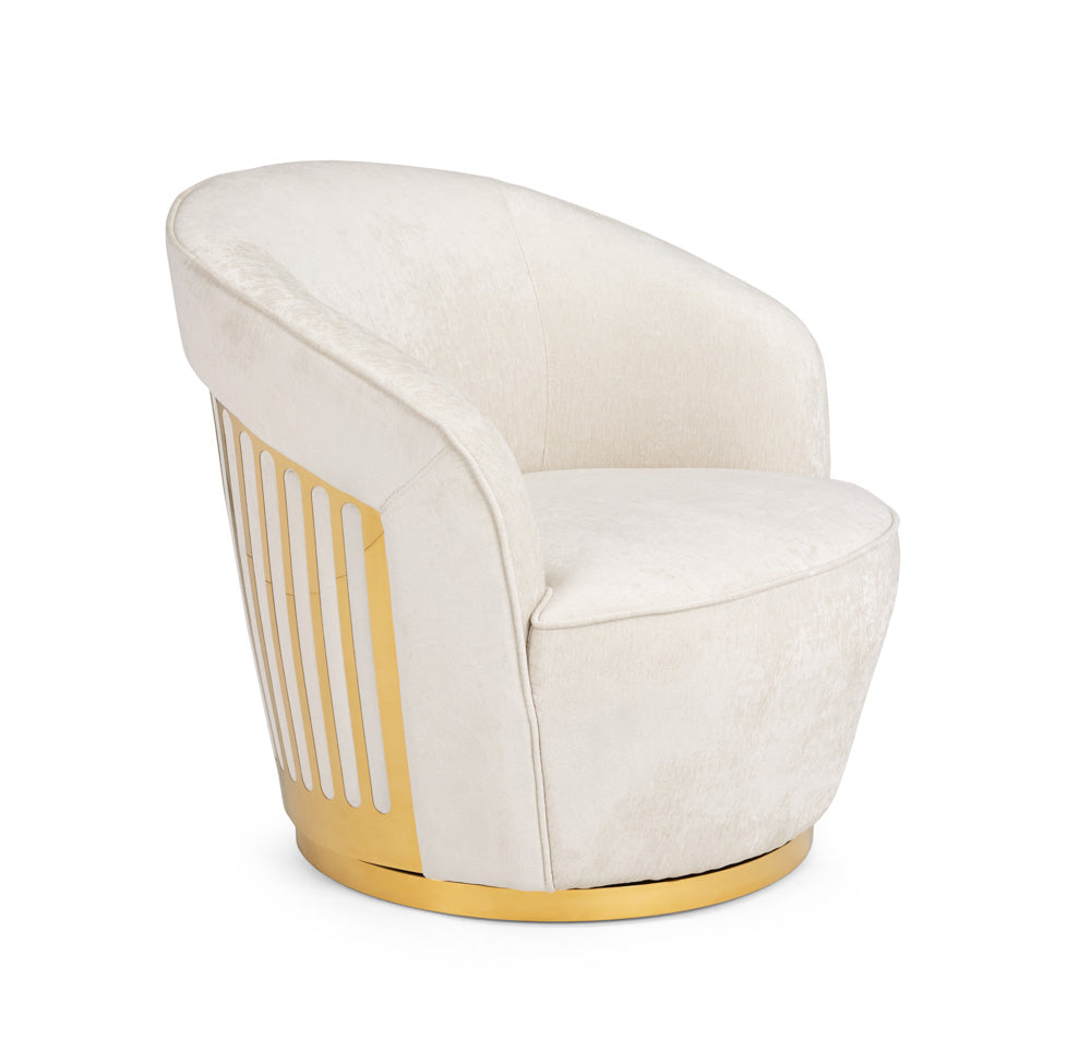 ivory&gold fabric accent chair