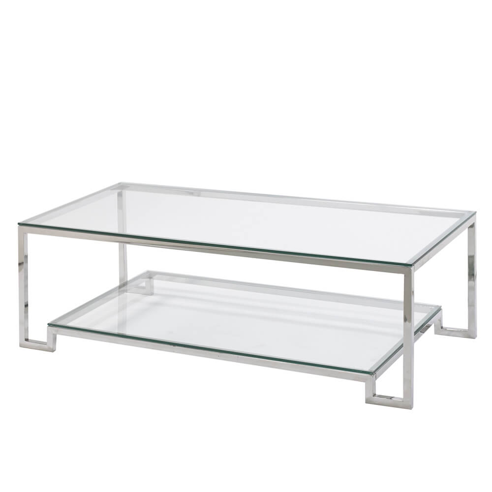 silver glass coffee table
