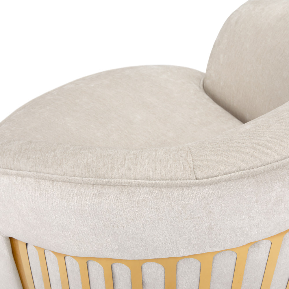 ivory&gold fabric accent chair