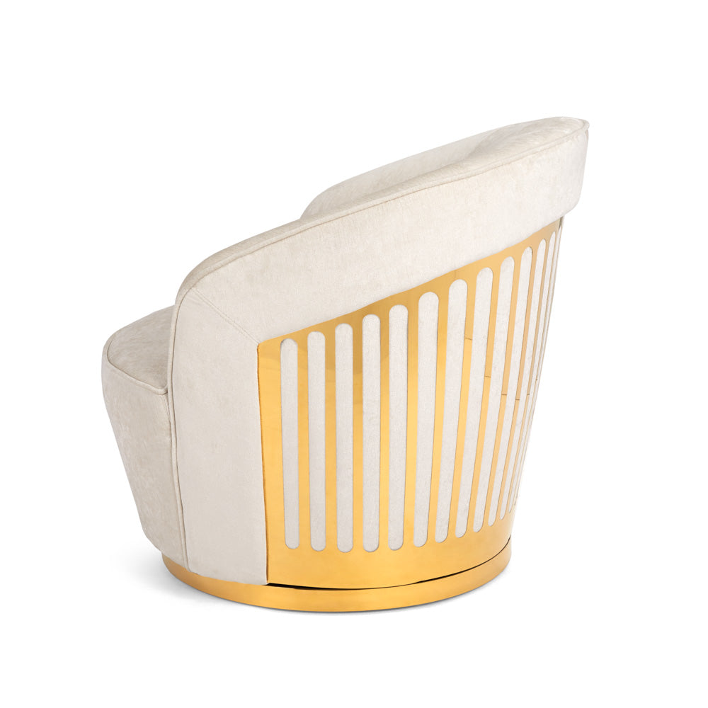 ivory&gold fabric accent chair