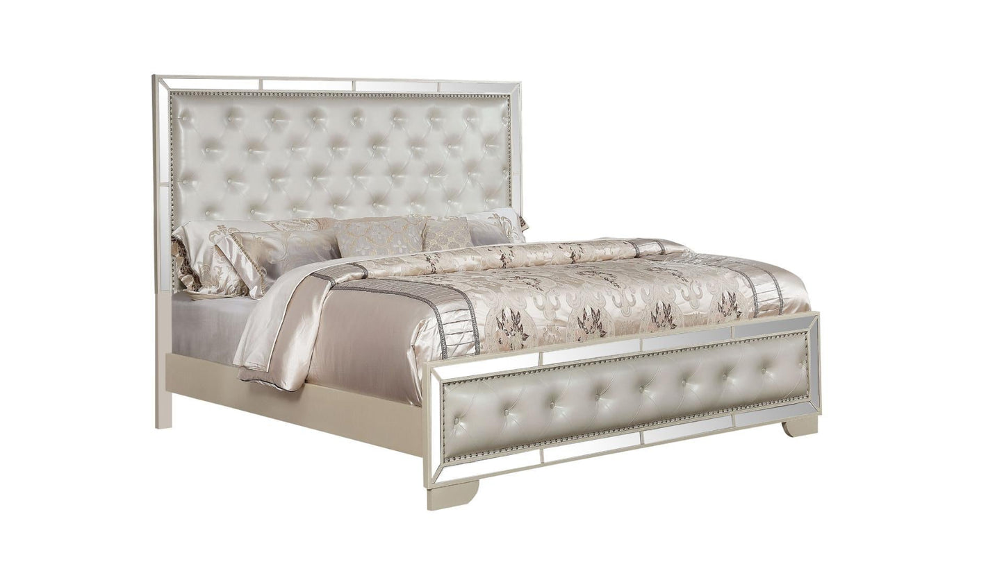 beige single bed