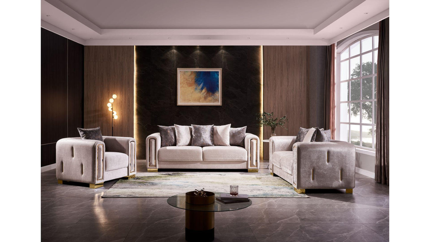 cream fabric sofa set