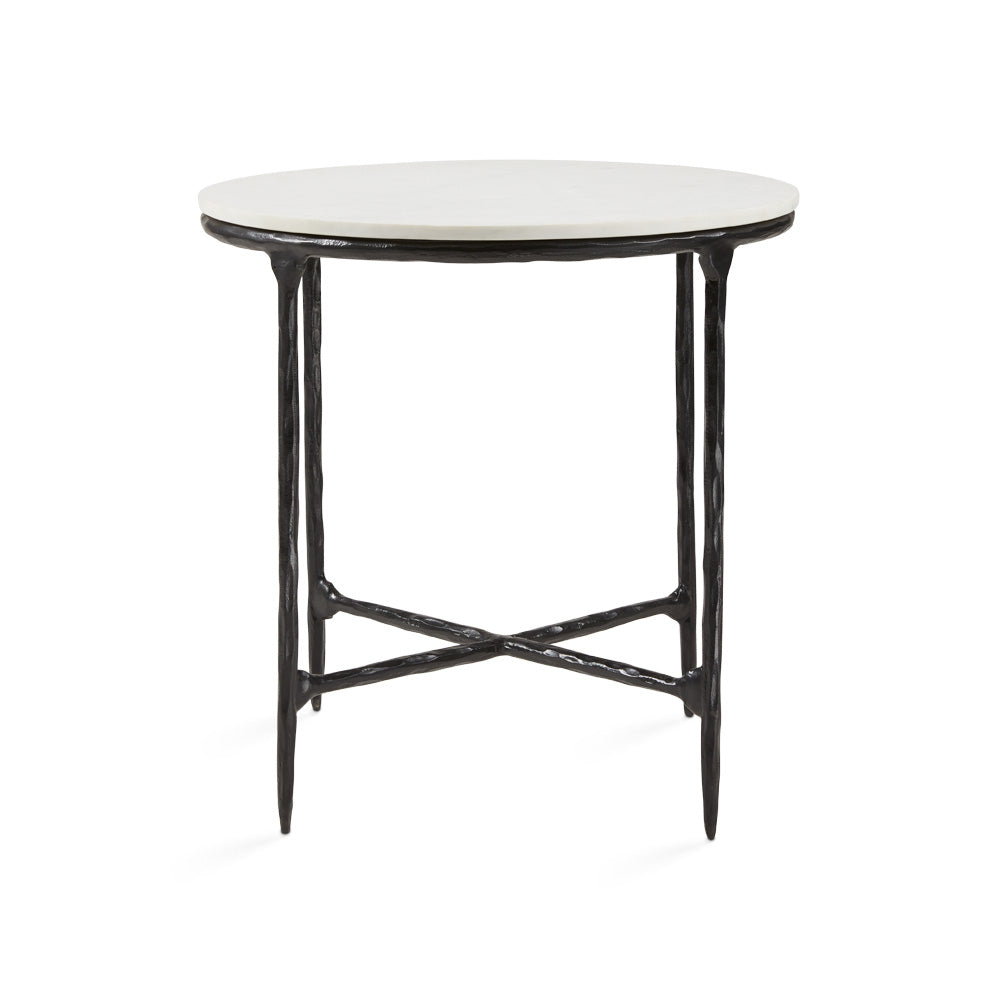 white marble side table
