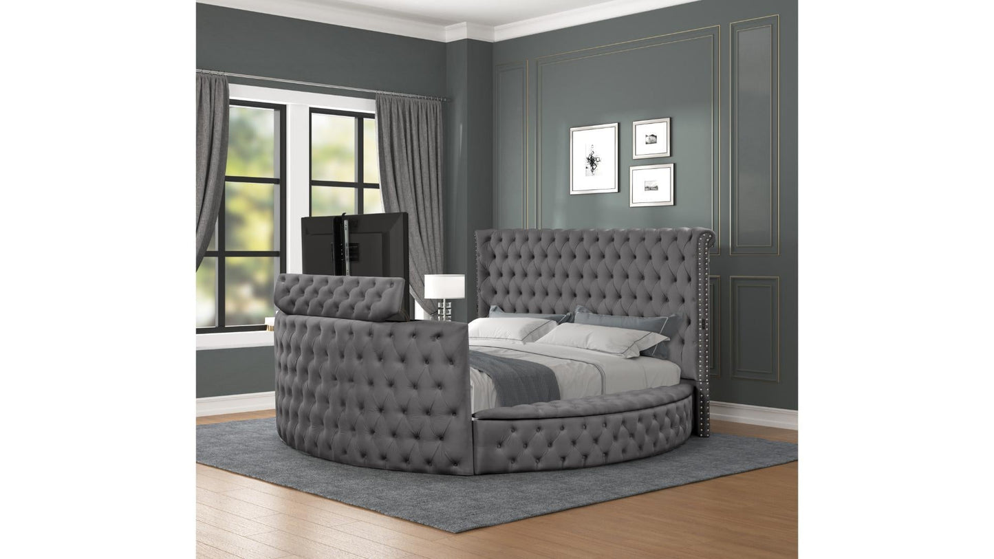 grey single bed