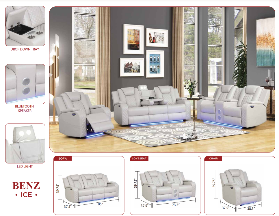 white leather recliner sofa set