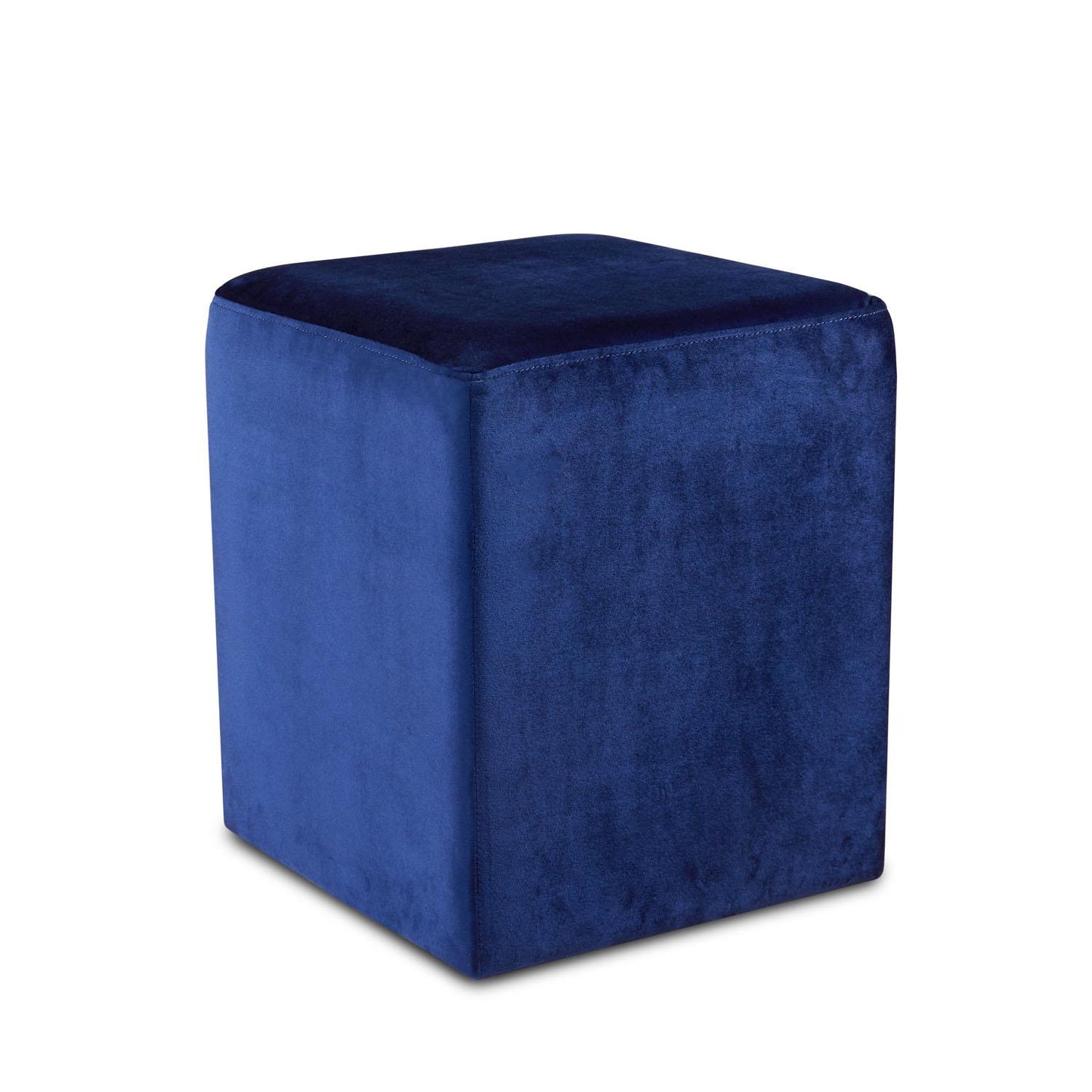 blue fabric ottoman