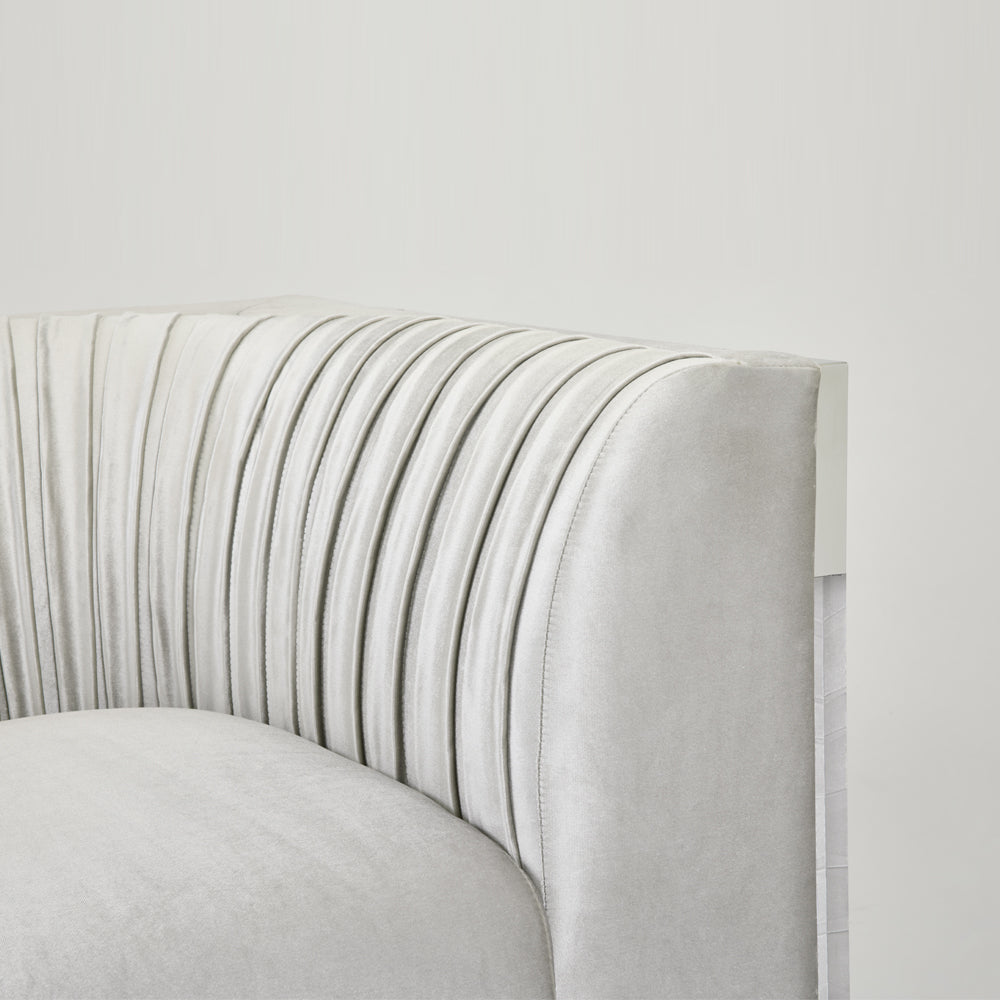 silver fabric accent chair