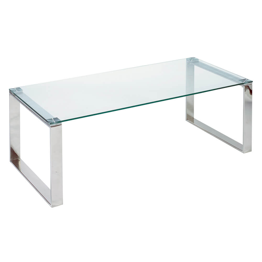 silver glass coffee table