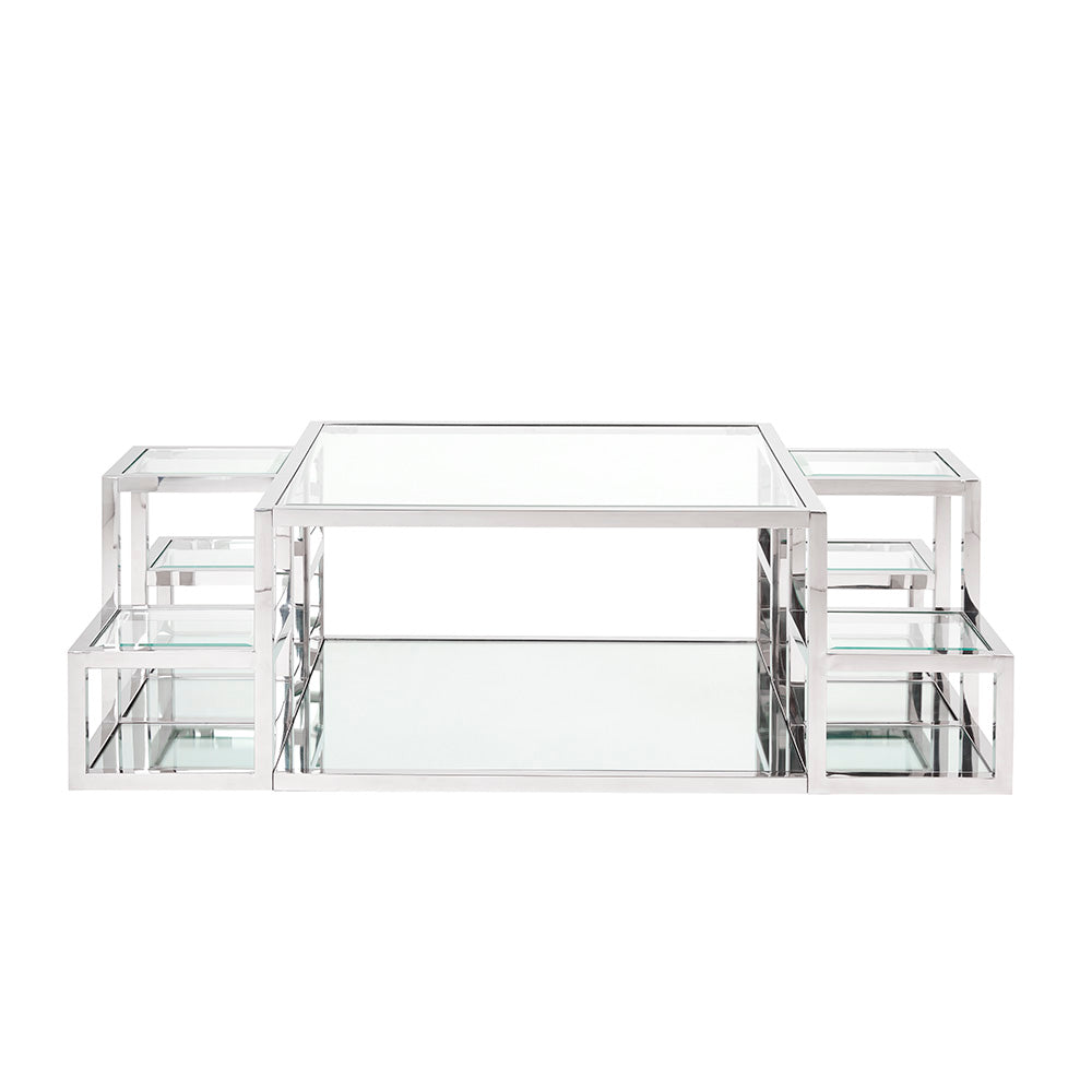 steel glass coffee table