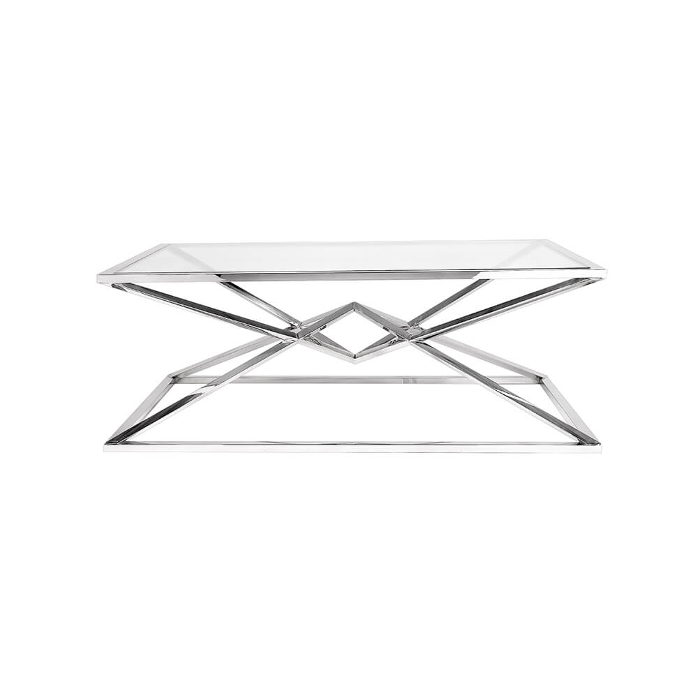 silver glass coffee table