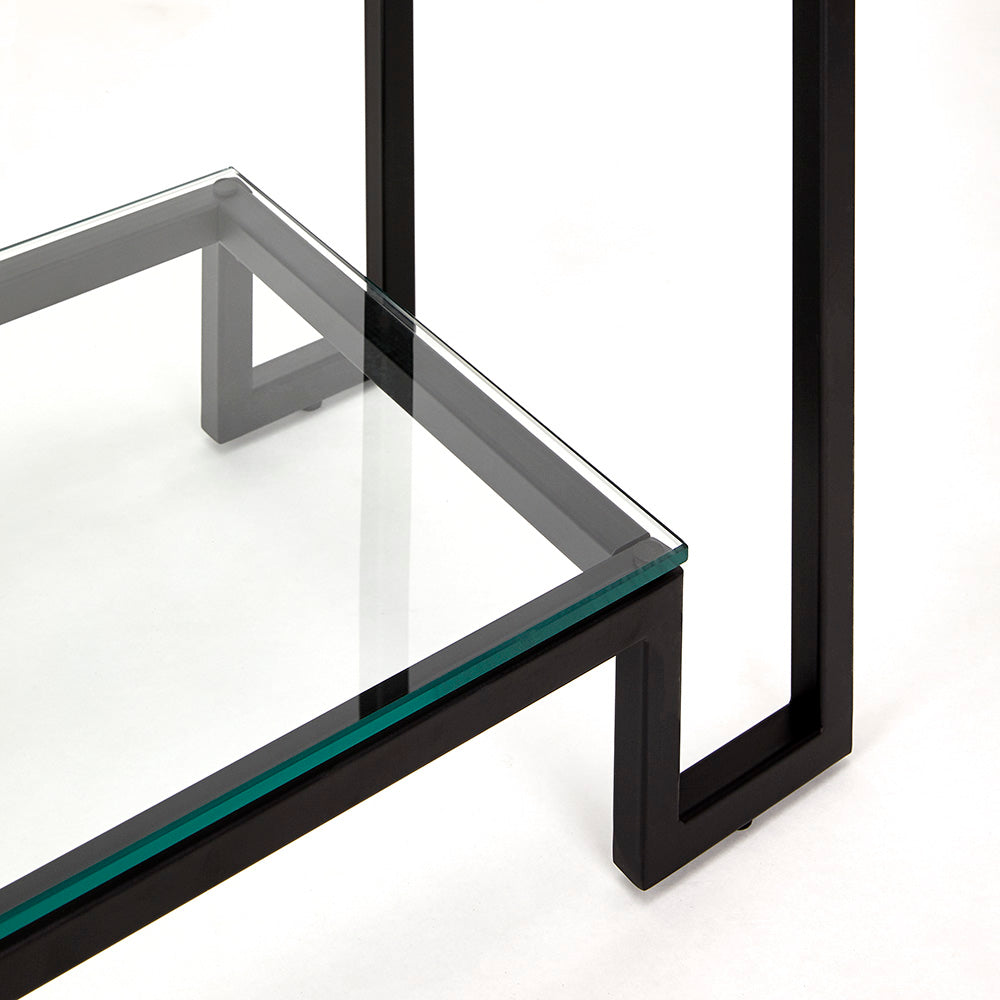 glass console table