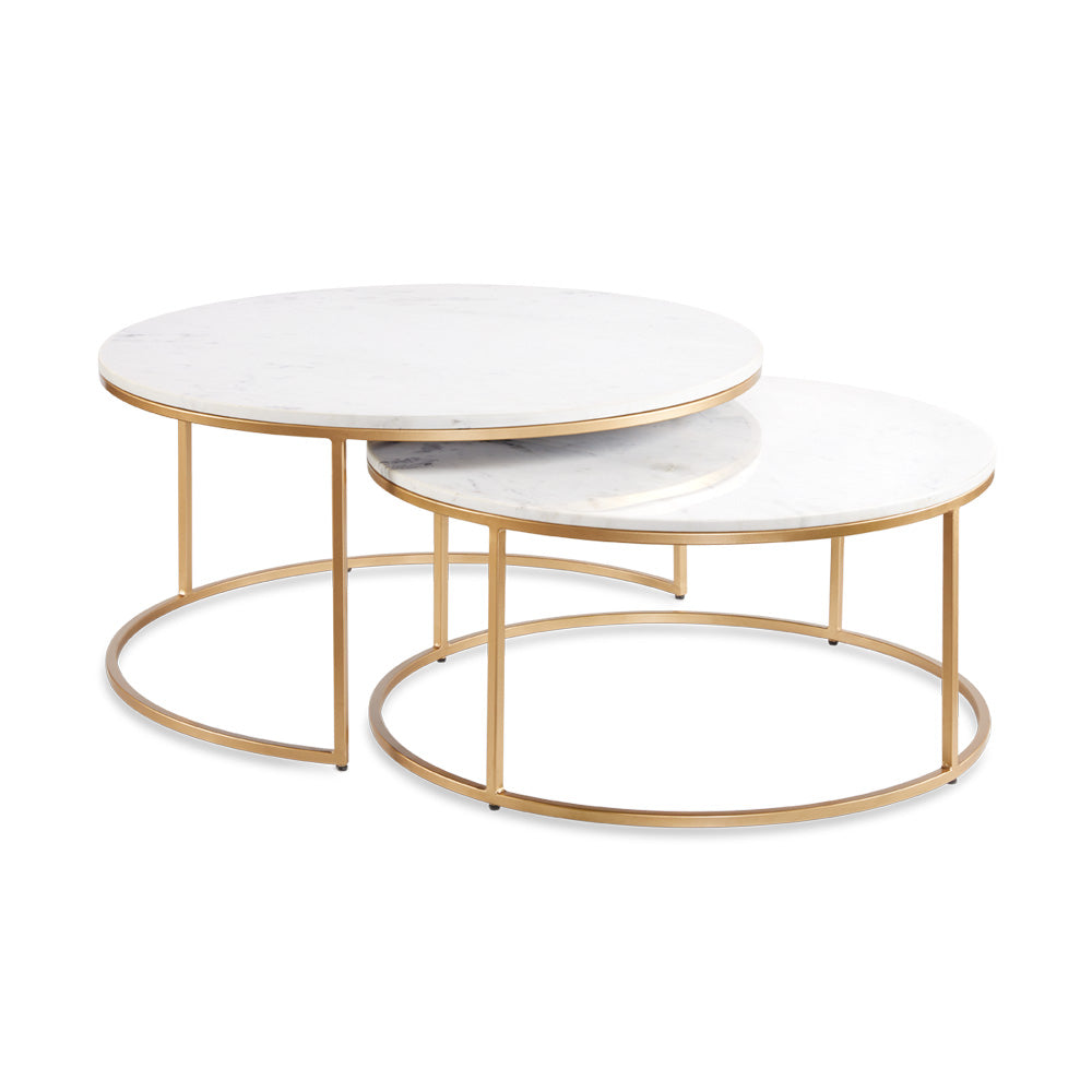 gold marble coffee table set