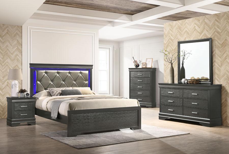 grey wooden bedroom set