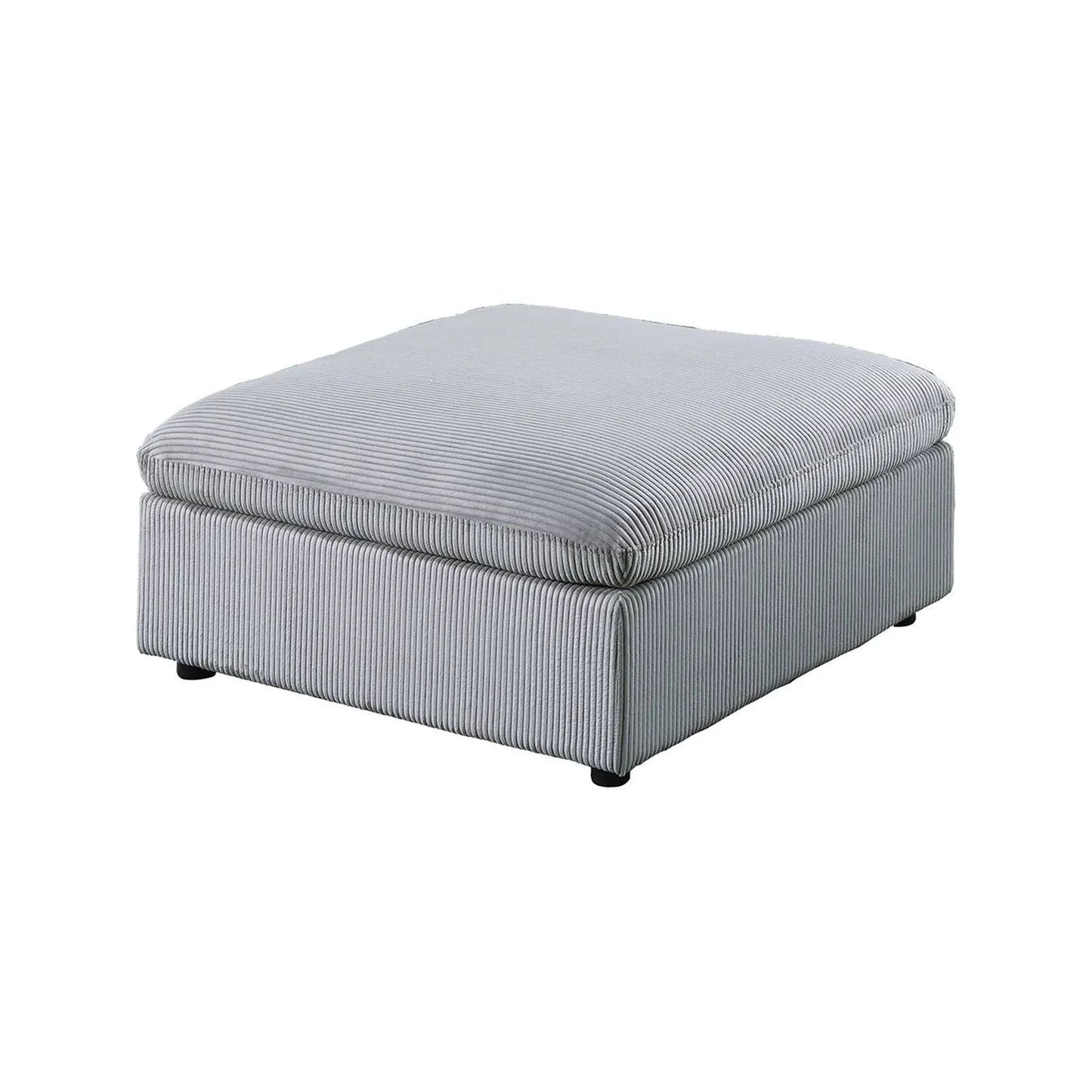 light grey fabric ottoman